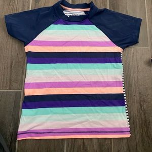Athleta girls short sleeve multicolored rash guard